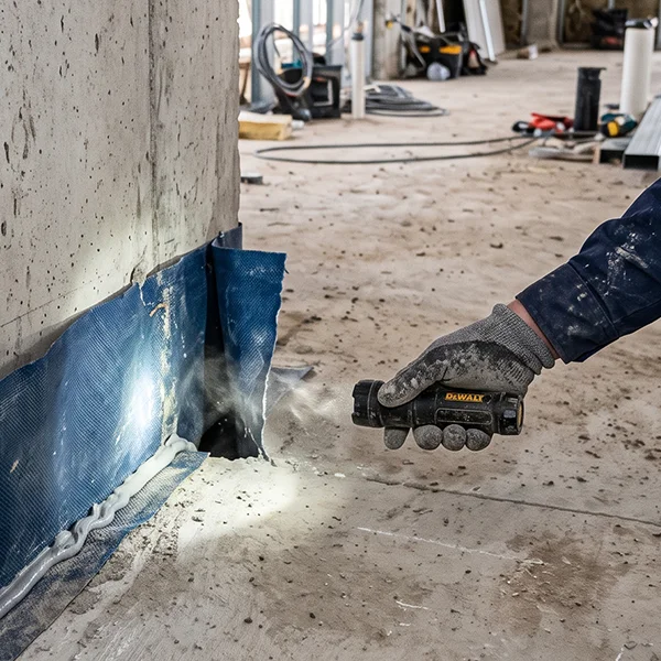 Visual inspection of building envelope junction for potential air leakage paths