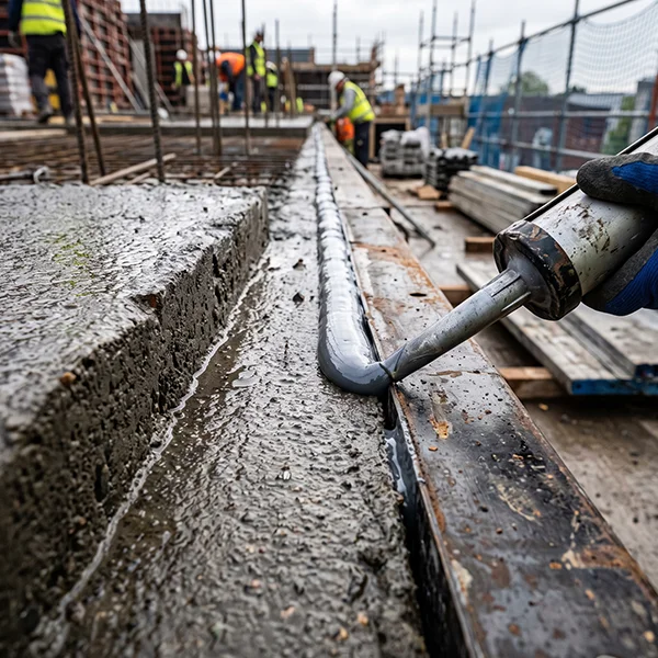 Construction sealant application defect that can compromise airtightness continuity